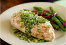 Garlic-Lime Chicken with Pistachio-Jalapeno Pesto